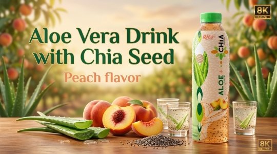 Aloe Vera Drink with Chia Seed with Peach Flavor