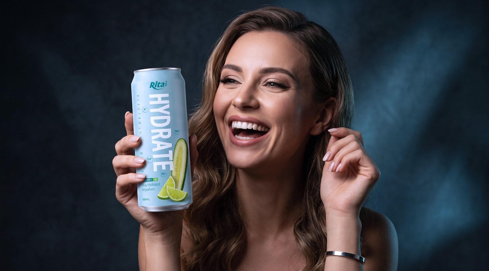 490ml Cucumber and Lime Electrolyte Juice Drink in Aluminum Can Poster 2