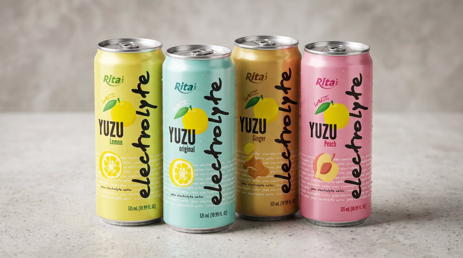 Yuzu Lemon Electrolyte Water Drink 325ml Low Sugar Hydration Beverage Poster 2