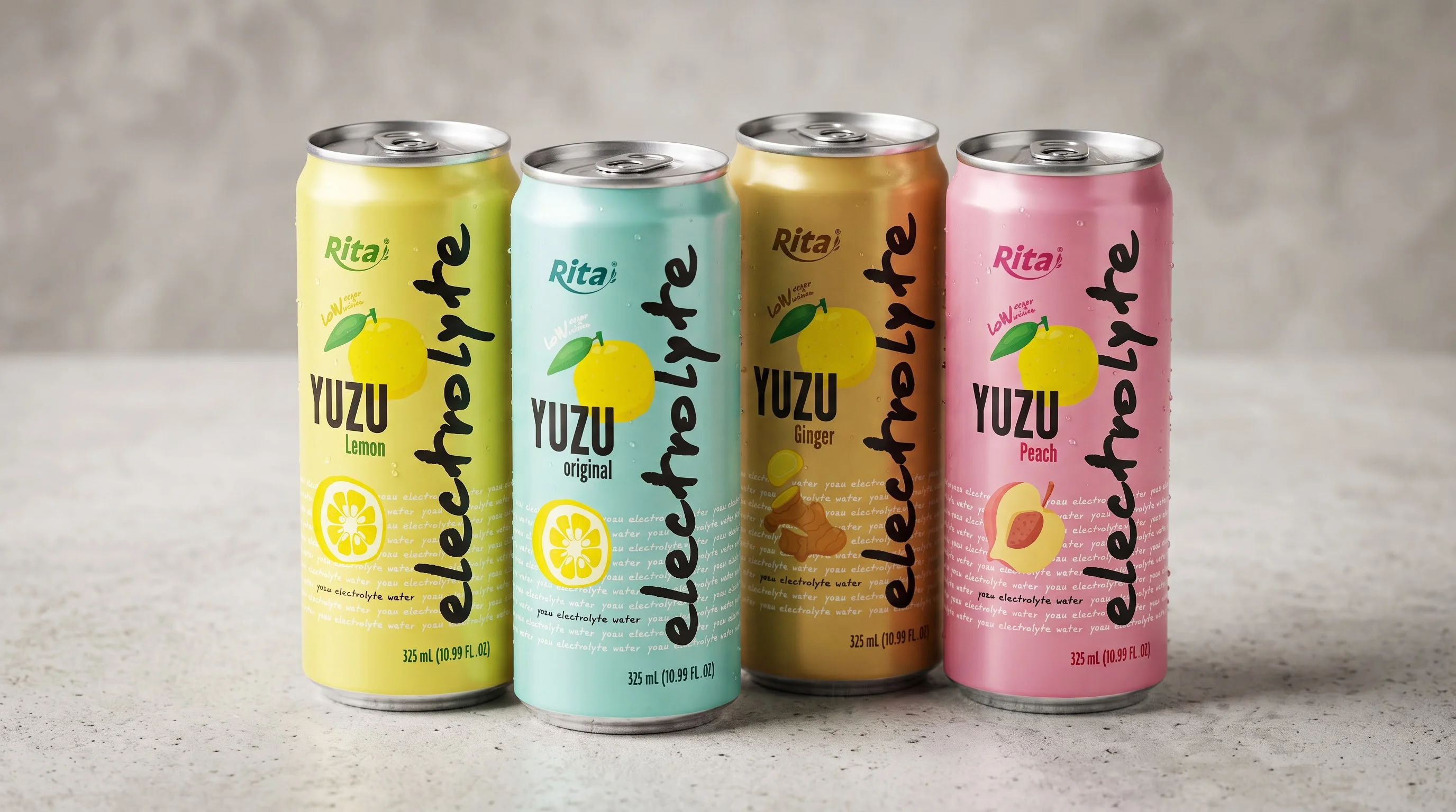 Yuzu Lemon  Electrolyte Water Drink 325ml  Low Sugar Hydration Beverage Poster 2