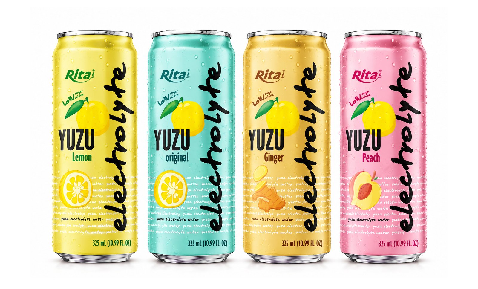 Yuzu Peach Electrolyte Water Drink 325ml Low Sugar Hydration Beverage Poster 1