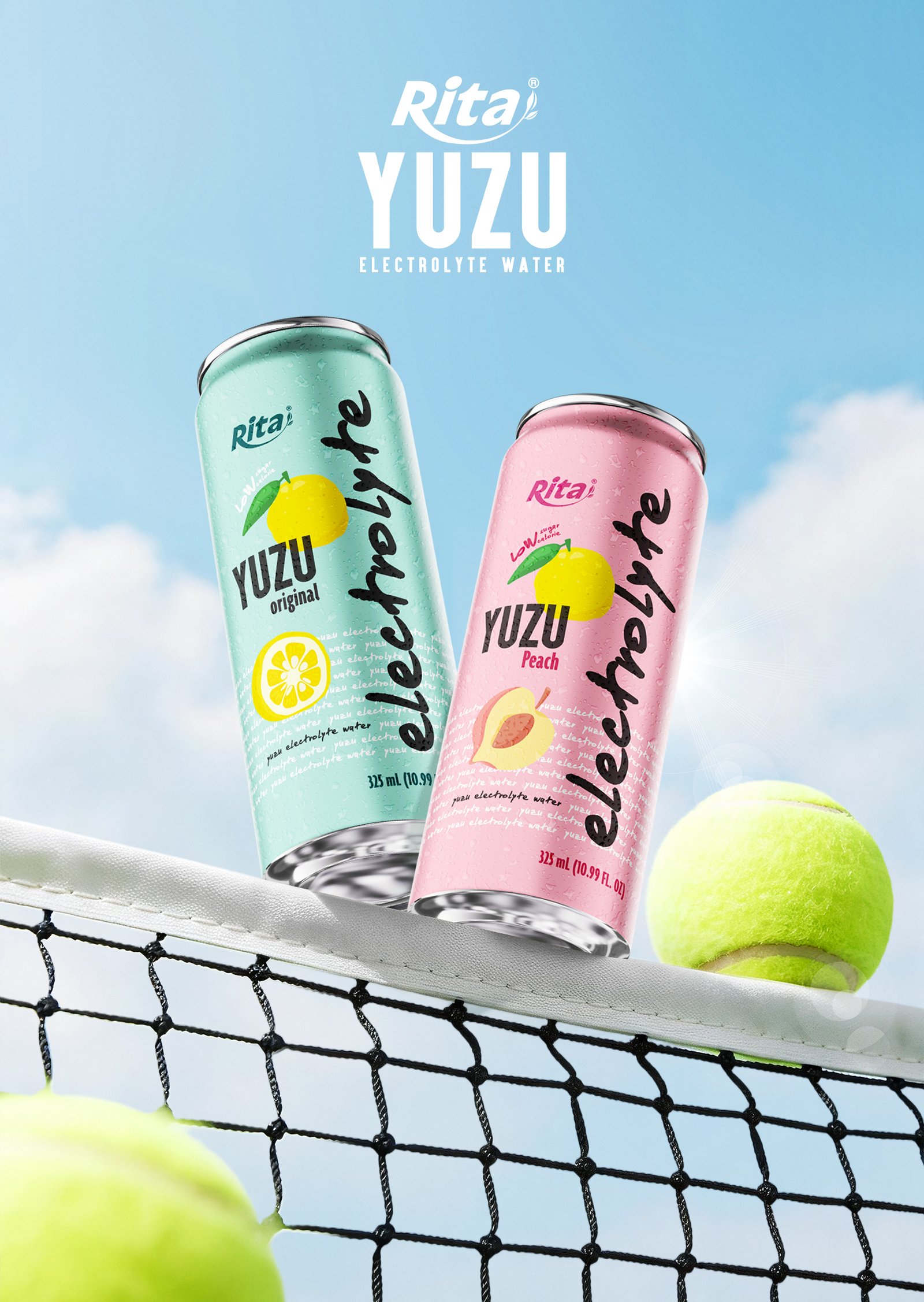 Yuzu Electrolyte Water Drink 325ml Low Sugar Hydration Beverage Poster 2