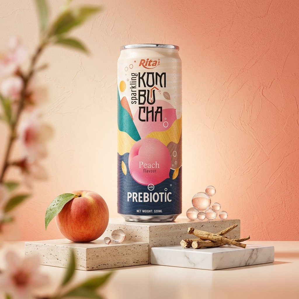 Kombucha peach 320ml Can 2