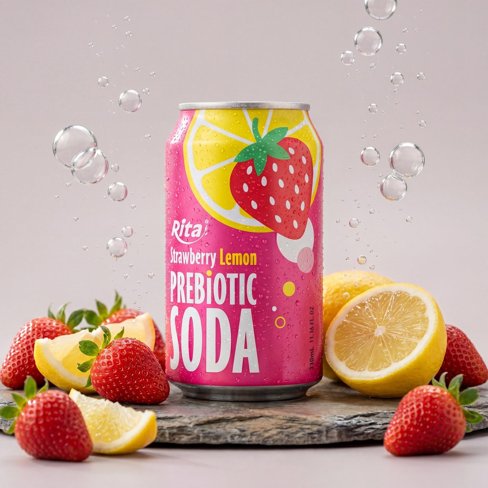 Rita Strawberry Lemon Prebiotic Soda 2