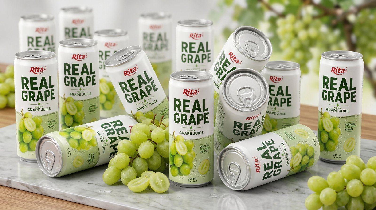 Premium Real Grape Juice 10.9 fl oz – Contains Real Green Grapes Poster 2
