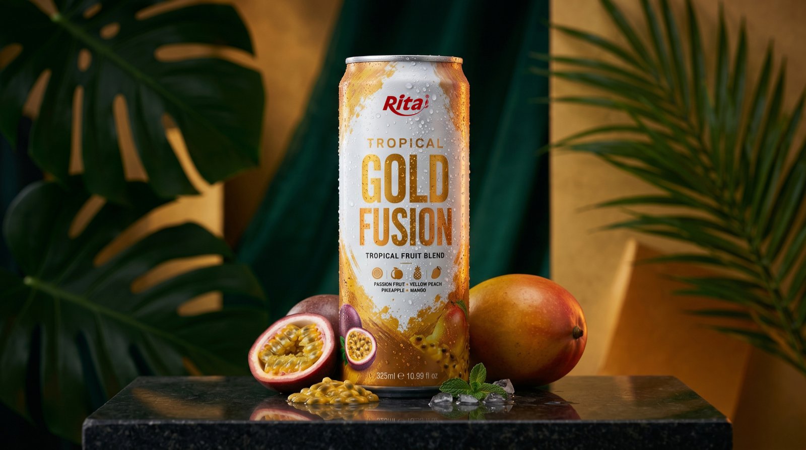 Tropical Gold Fusion fruit blend in 10.99 fl oz (325ml) cans Poster 1