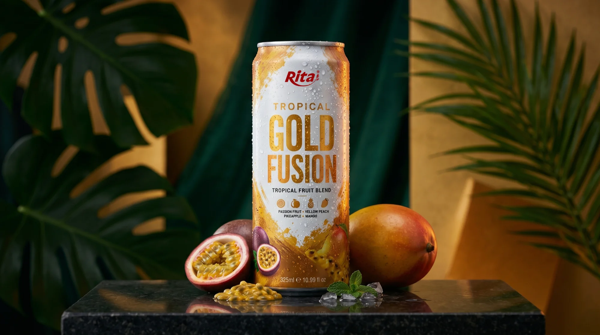 Tropical Gold Fusion fruit blend in 10.99 fl oz (325ml) cans Poster 1