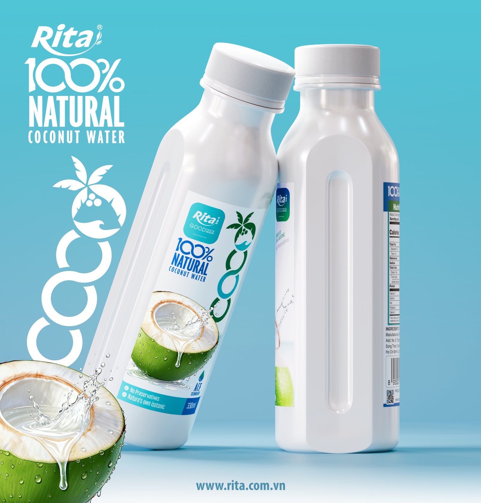 100% Natural Coconut Water 330ml PET COCO AFC Poster 2