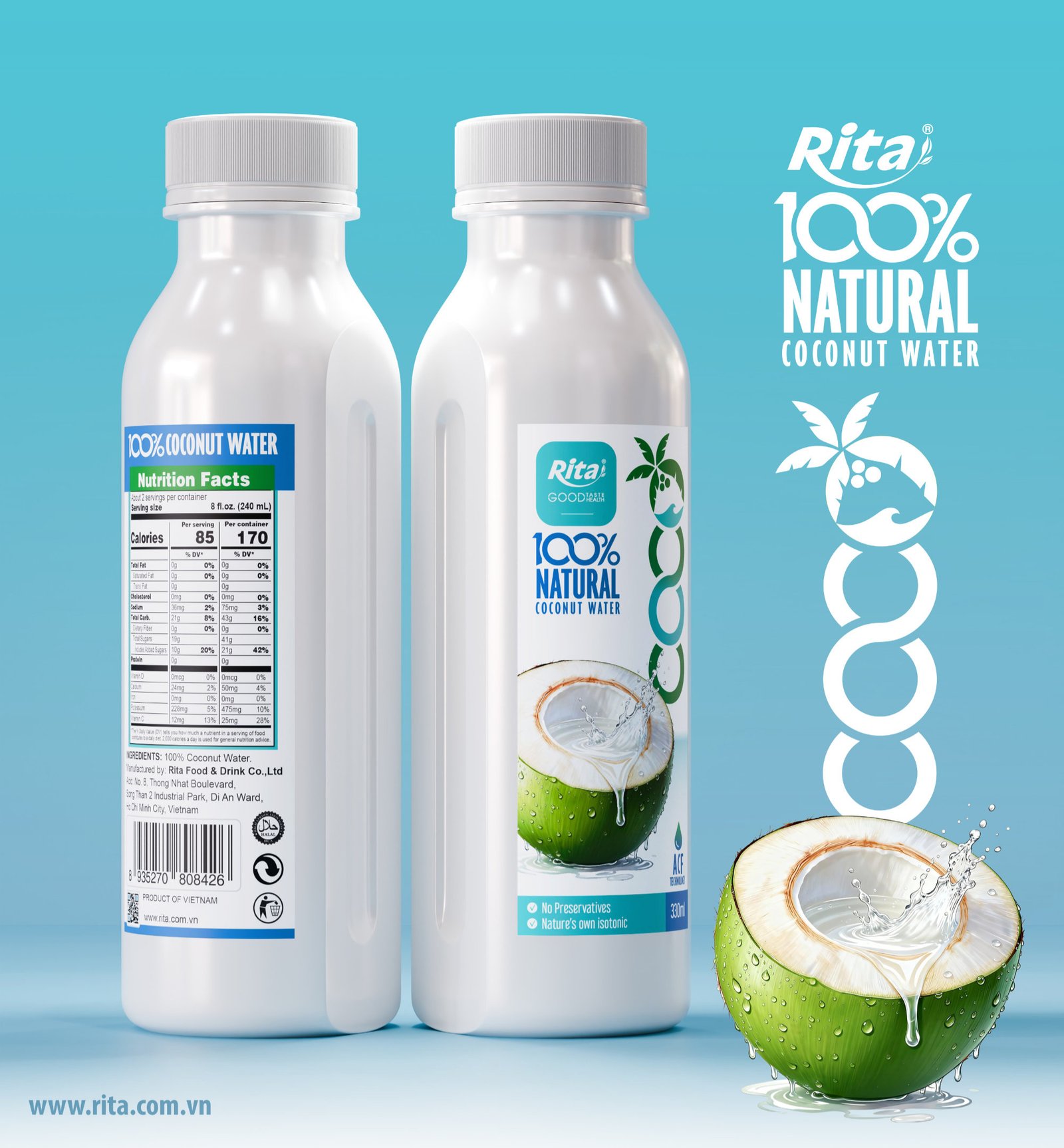 100% Fresh Coconut Water 330ml PET COCO AFC Poster 1