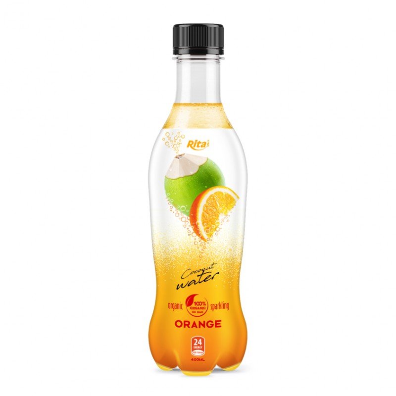 400ml_Pet_Bottle_Organic_Sparkling_Orange_Flavor_Coconut_Water